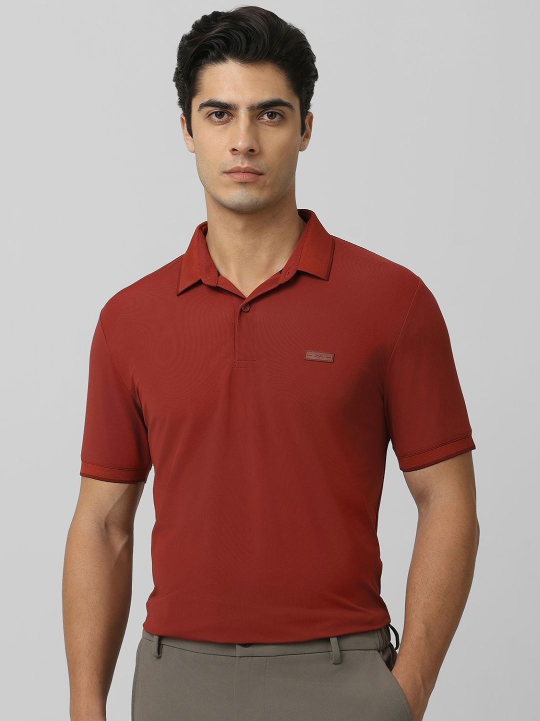 

Mufti Men Solid Polo Collar Nylon Slim Fit T-shirt, Maroon