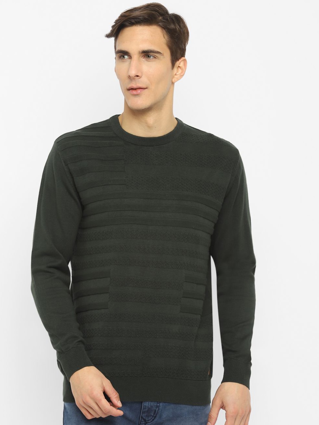 

Turtle Men Striped Pullover, Olive