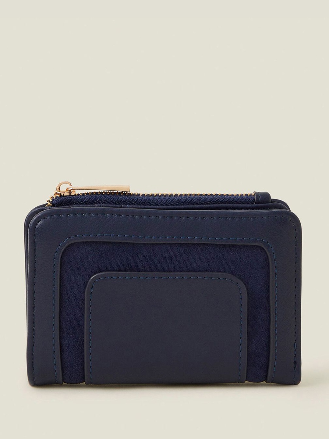 

Accessorize Women PU Zip Around Wallet, Navy blue