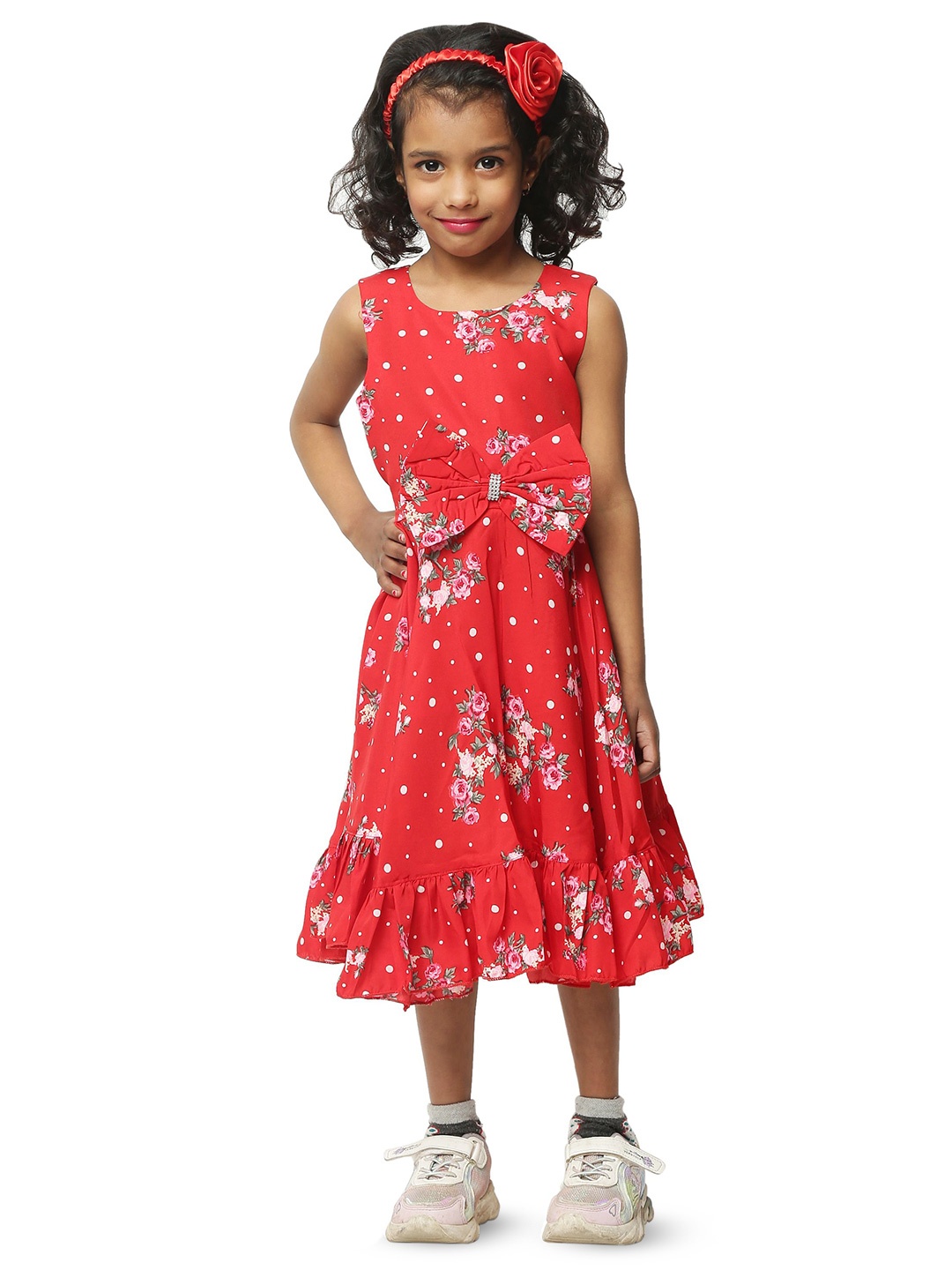 

Wish little Girl Crepe Fit & Flare Mini Dress, Red