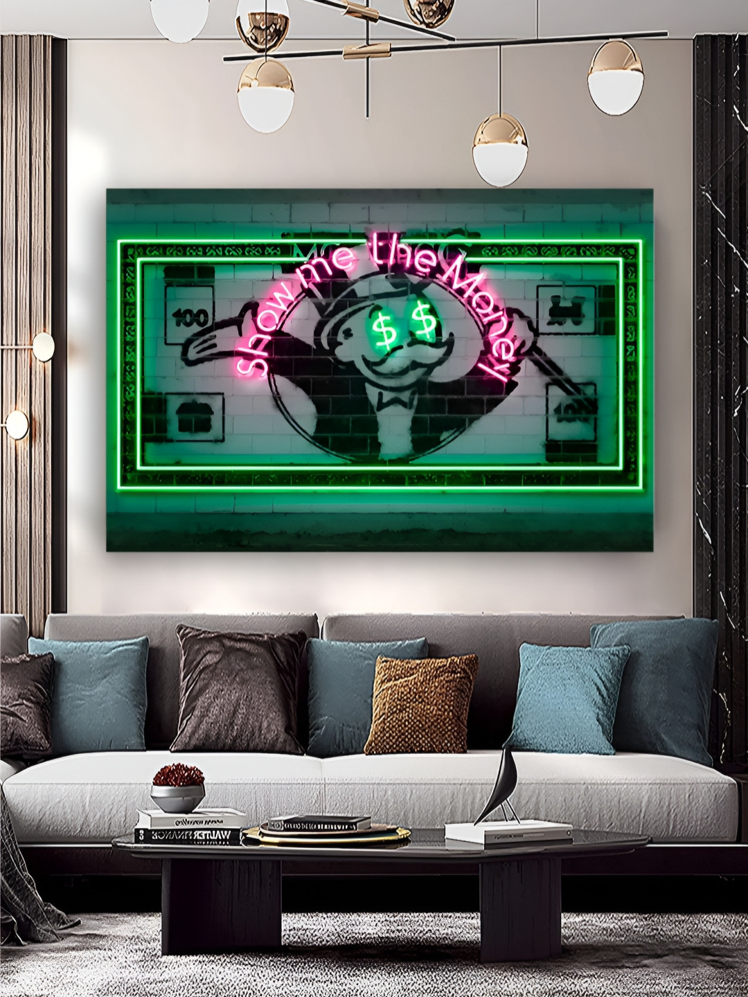 

Artsense Green & Black Unframed Canvas Wall Art
