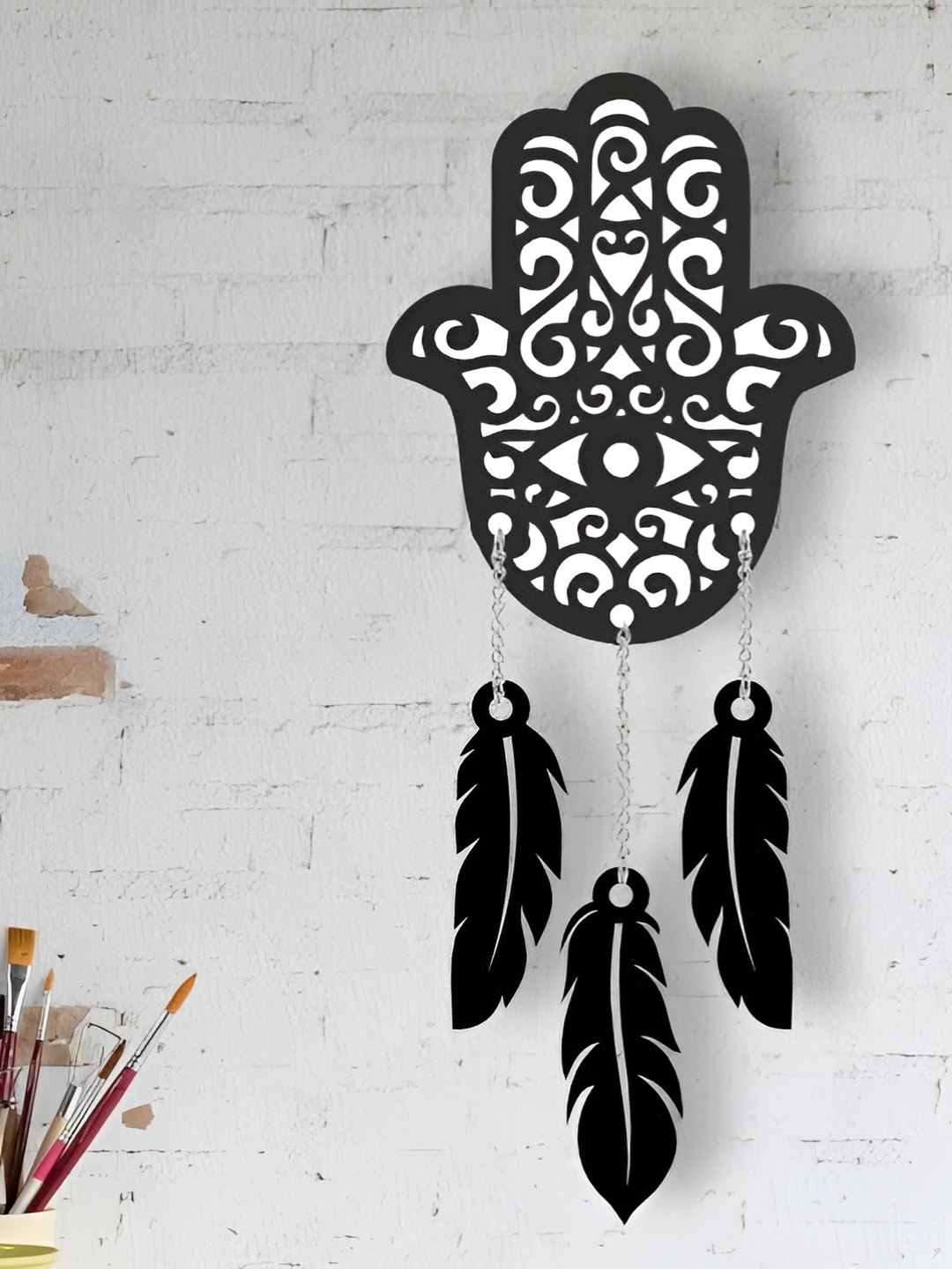 

Nupur Studios White & Black Printed Hanging Wall Decor