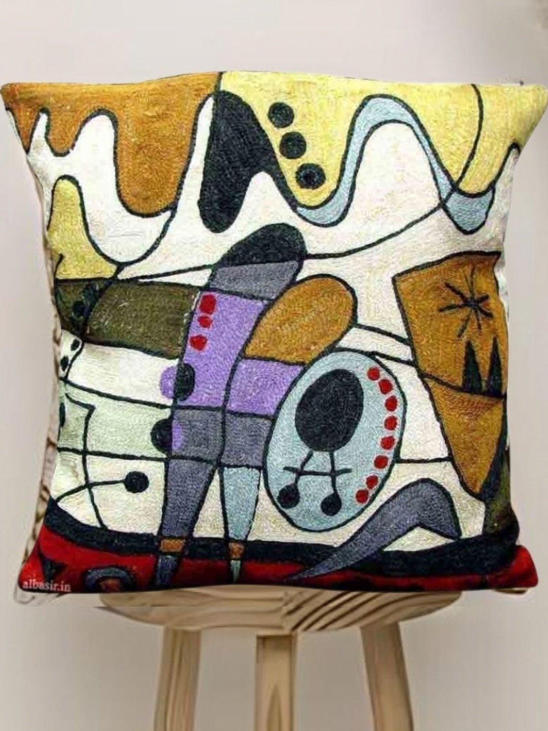 

AlBasir Brown & White 2 Pieces Abstract Cotton Square Cushion Covers