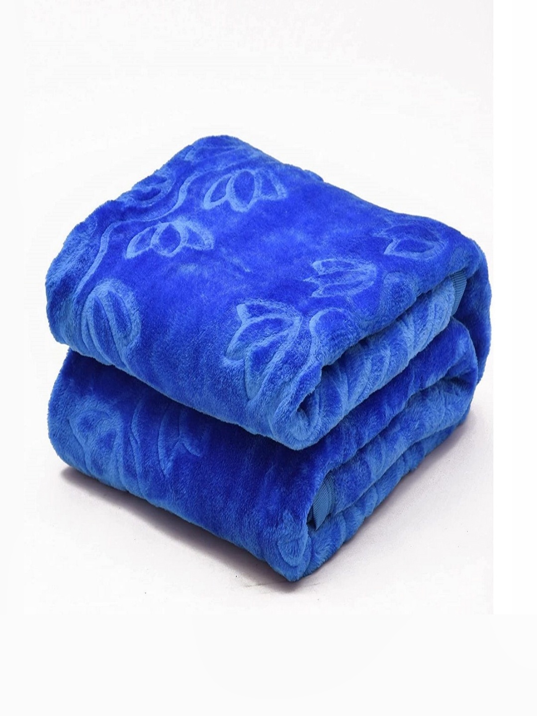 

CHICERY Blue Floral Mink Heavy Winter 200 GSM Double Bed Blanket