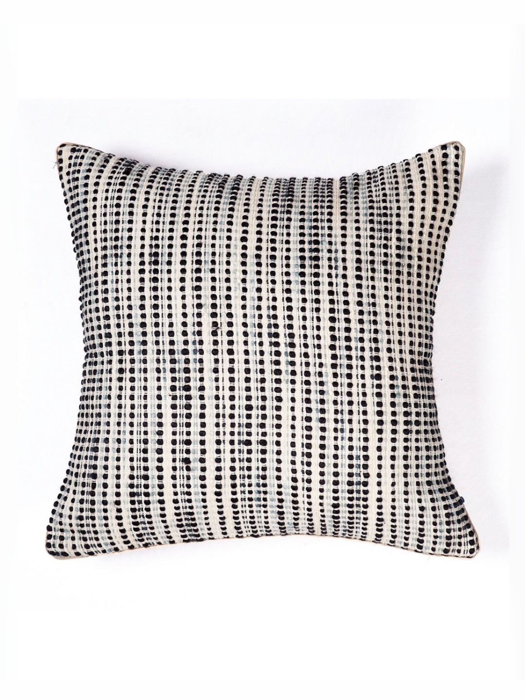 

ONSETHOMES Black & White Self Design Textured Square Cushion Covers