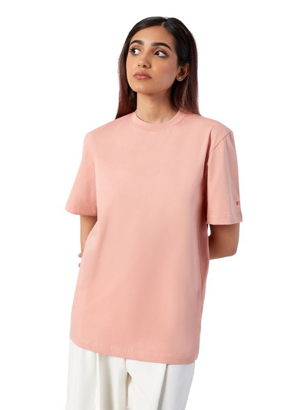 

Ludic Unisex Solid Round Neck Cotton T-shirt, Pink