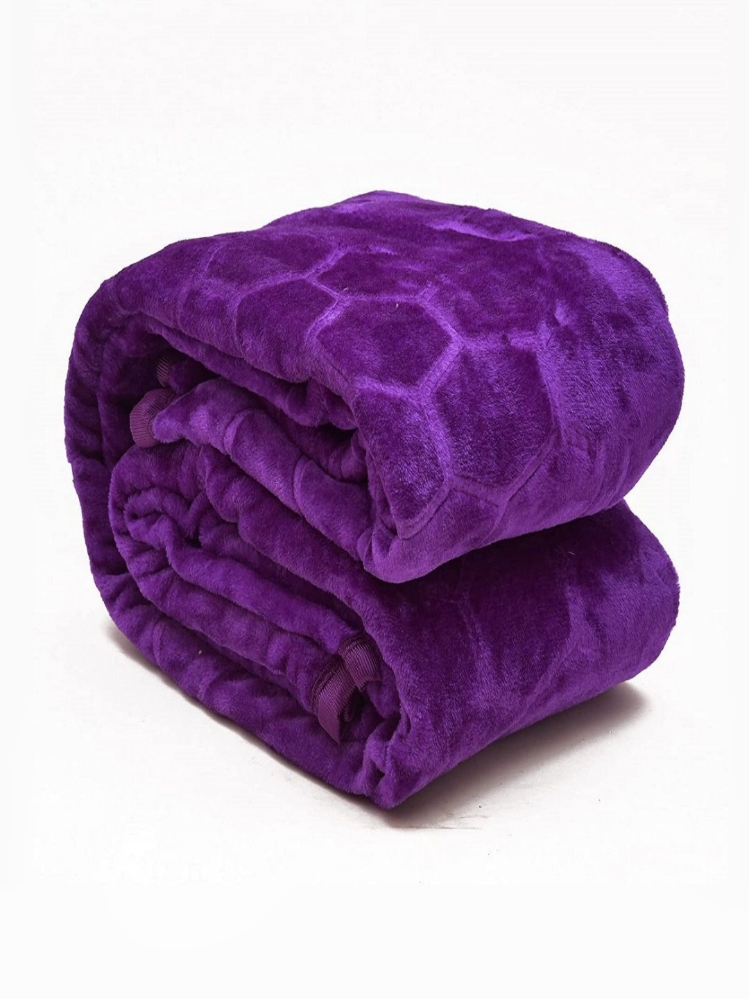 

CHICERY Purple Geometric Mink Heavy Winter 200 GSM Single Bed Blanket