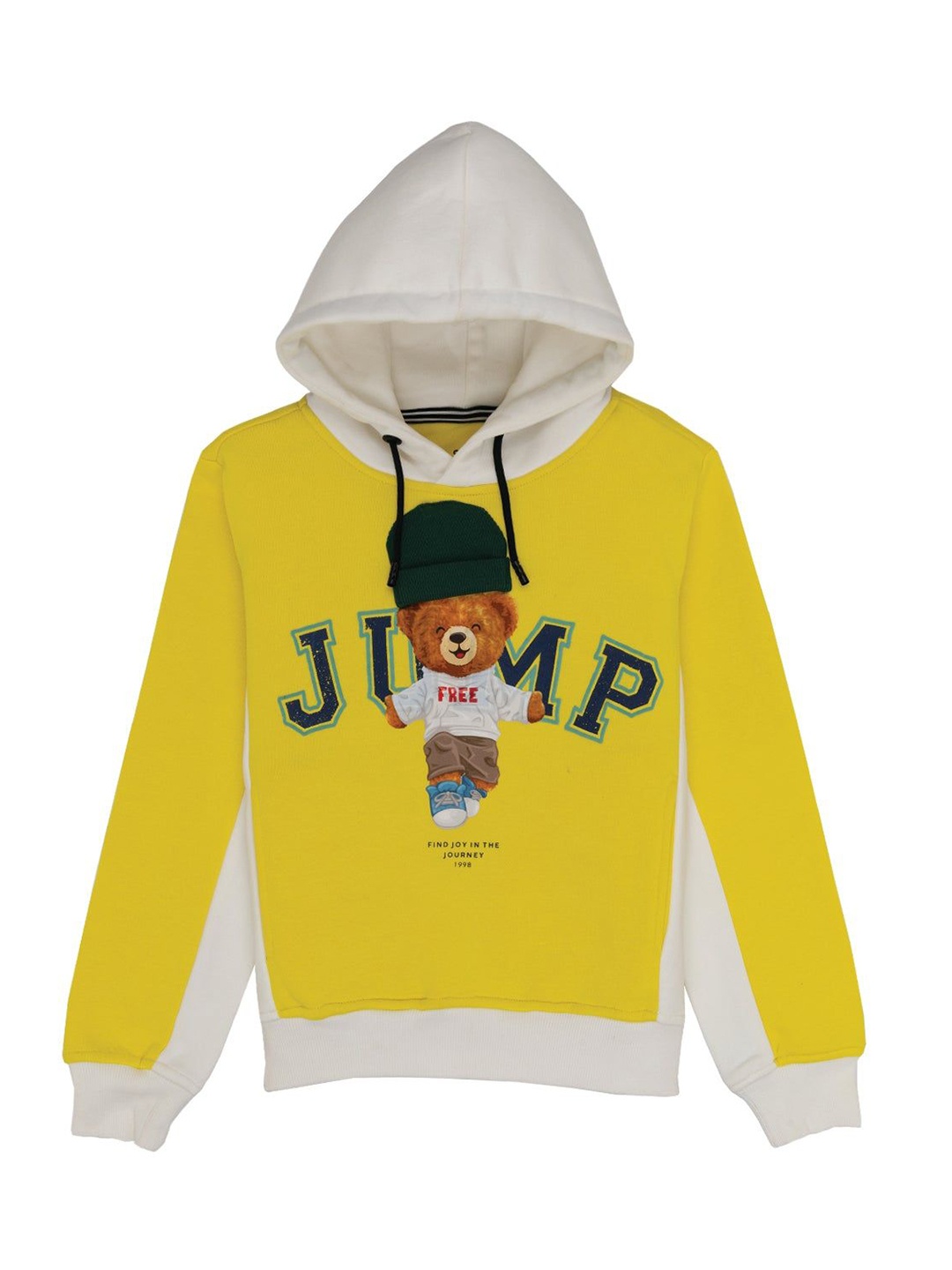 

Status Quo Boys Graphic Printed Hood Cotton Pullover Sweatshirt, Yellow