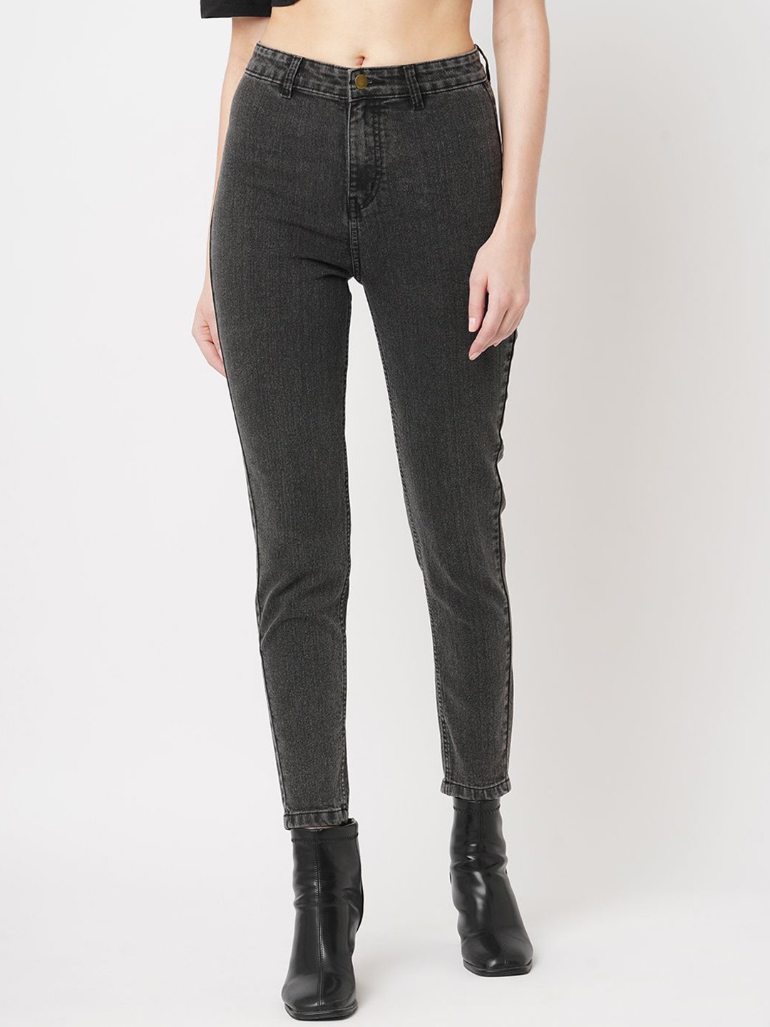 

GUTI Women Skinny Fit High-Rise Stretchable Jeans, Black