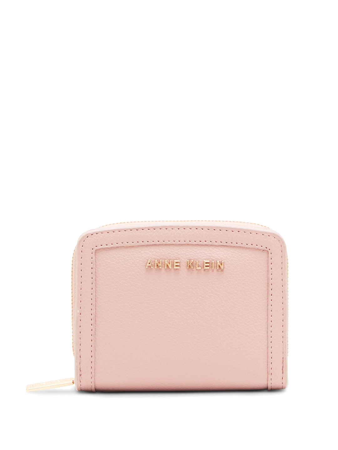 

ANNE KLEIN Textured Zip Around Wallet, Pink