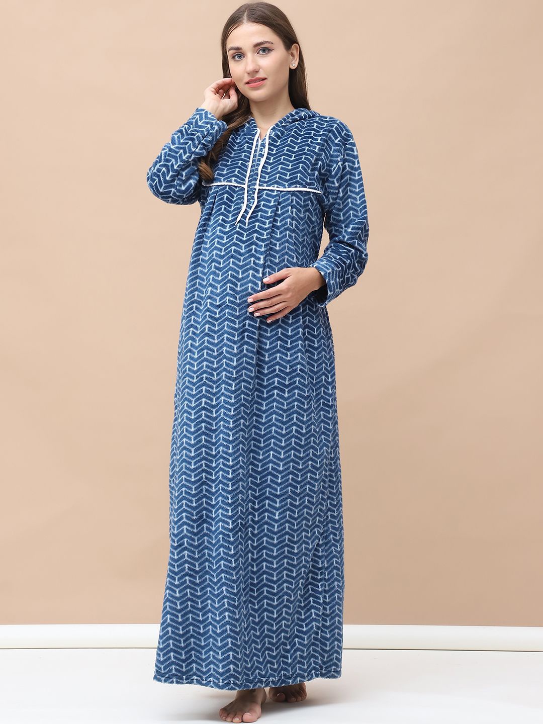 

Secret Wish Printed Maxi Nightdress, Blue