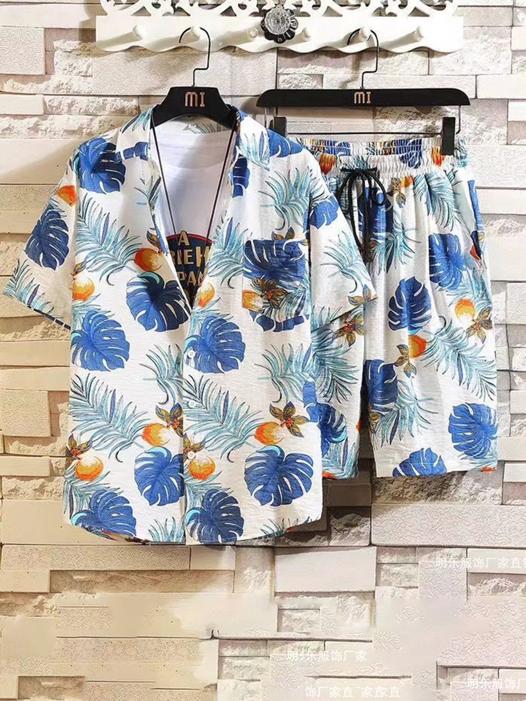 

StyleCast Blue Floral Printed Shirt with Shorts