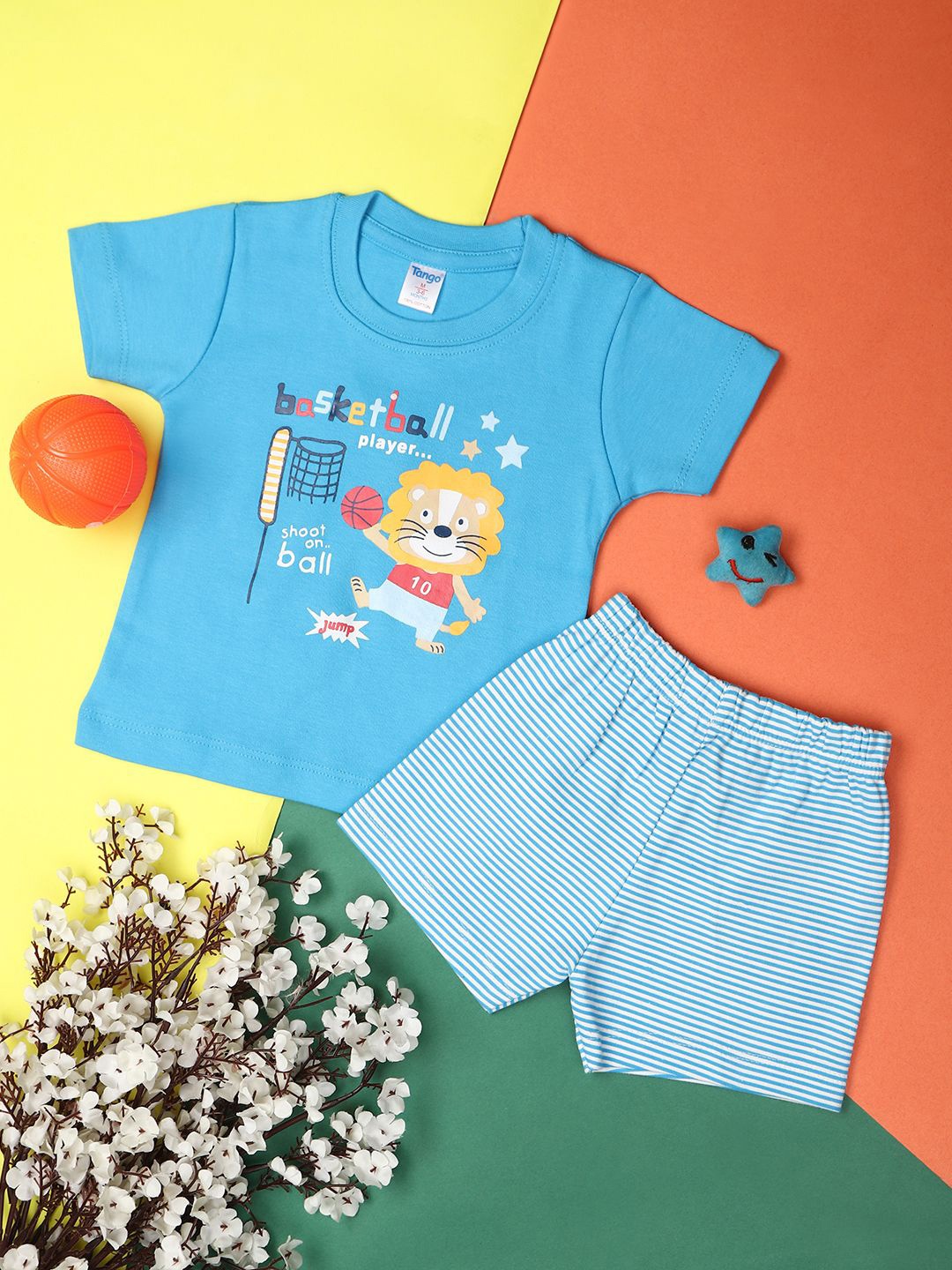 

V-Mart Boys Printed T-shirt with Shorts, Blue