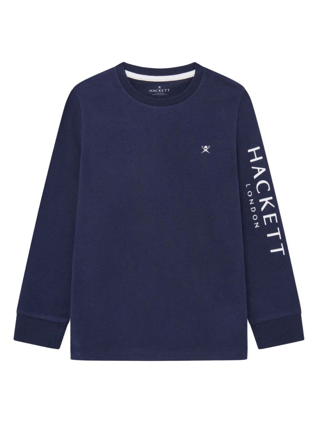 

HACKETT LONDON Boys Solid Round Neck Cotton T-shirt, Navy blue