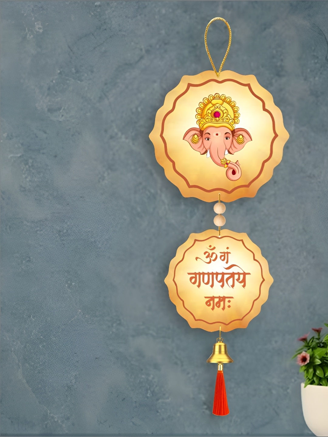 

Nupur Studios Yellow & Red Lord Ganesha Printed Hanging Wall Decor