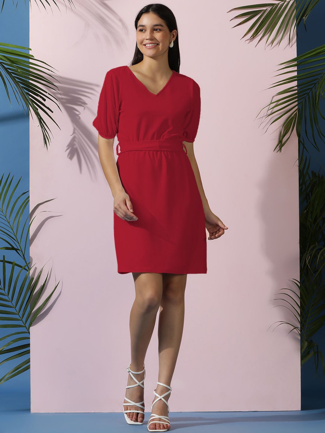 

Kotty Women A-Line Mini Dress, Red