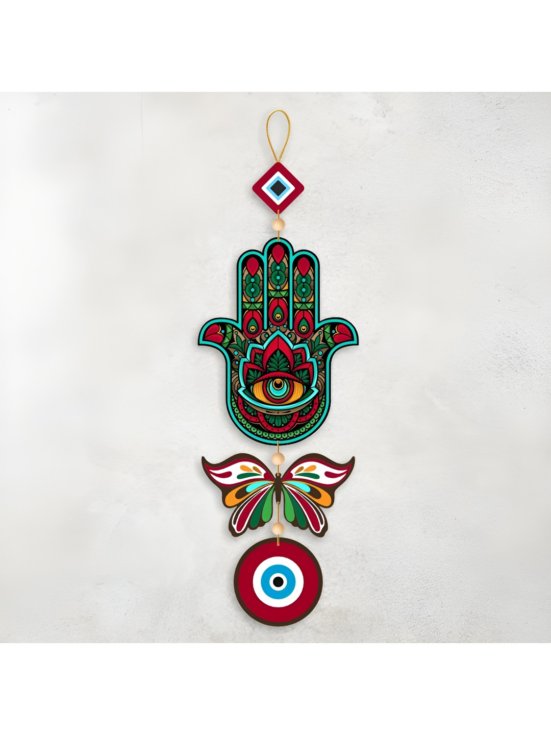 

Nupur Studios Green & White Printed Hanging Wall Decor