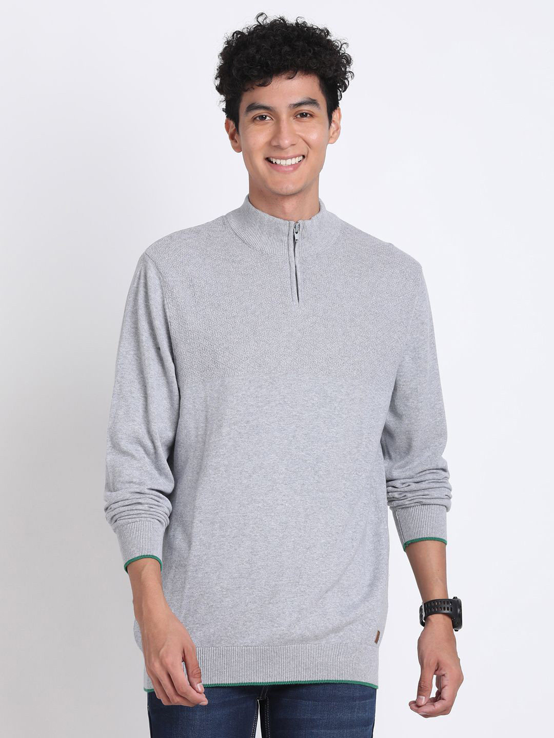 

Turtle Men Cotton Turtle Neck Pullover Sweater, Grey