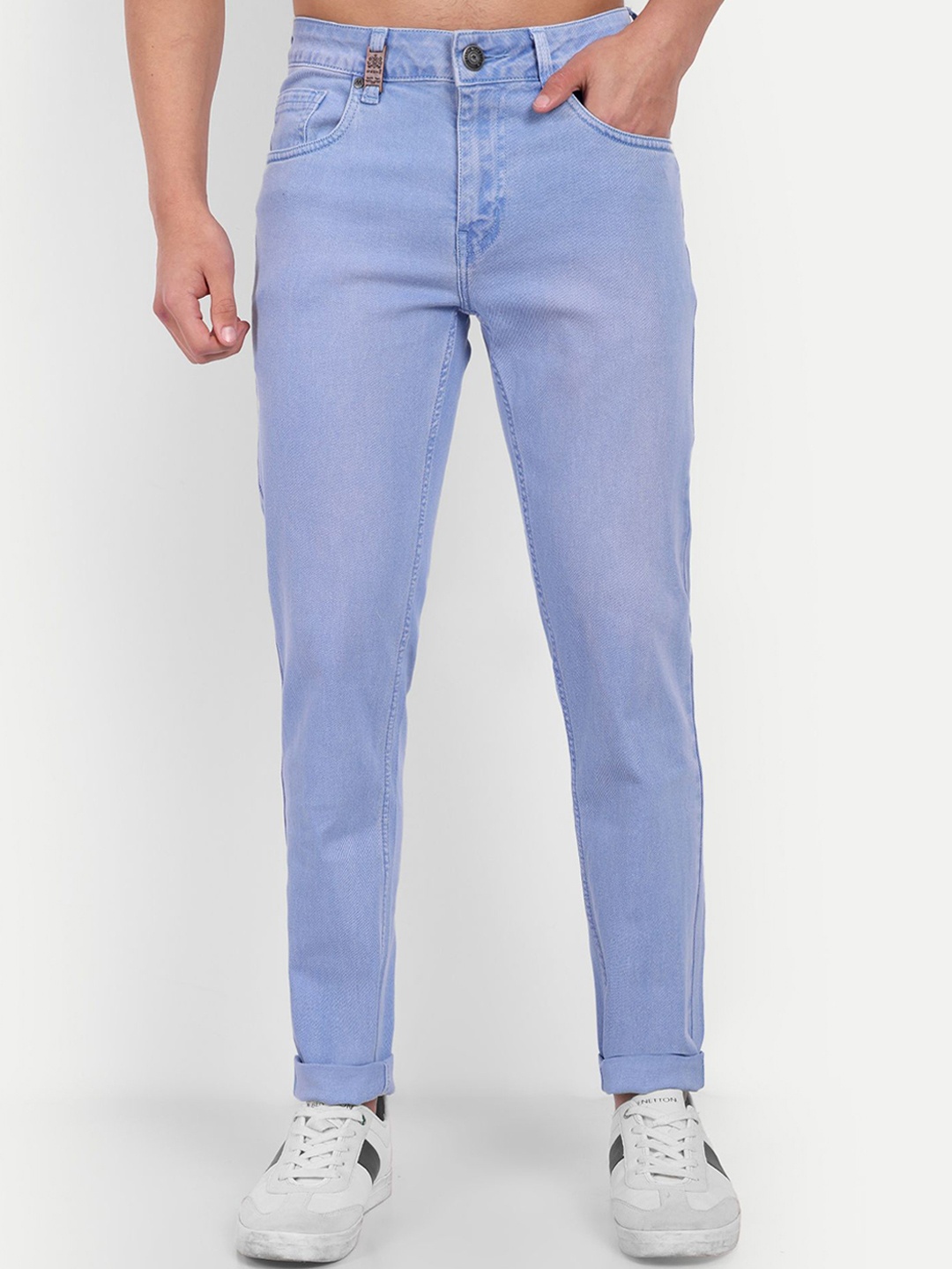 

MEGHZ Men Micheal Slim Fit Heavy Fade Stretchable Jeans, Blue