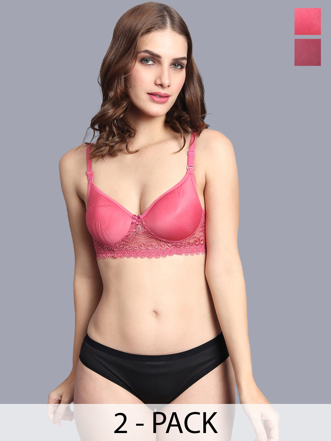 

AROUSY Pack of 2 Lightly-Padded Lingerie Set B_PD-Sett2, Maroon