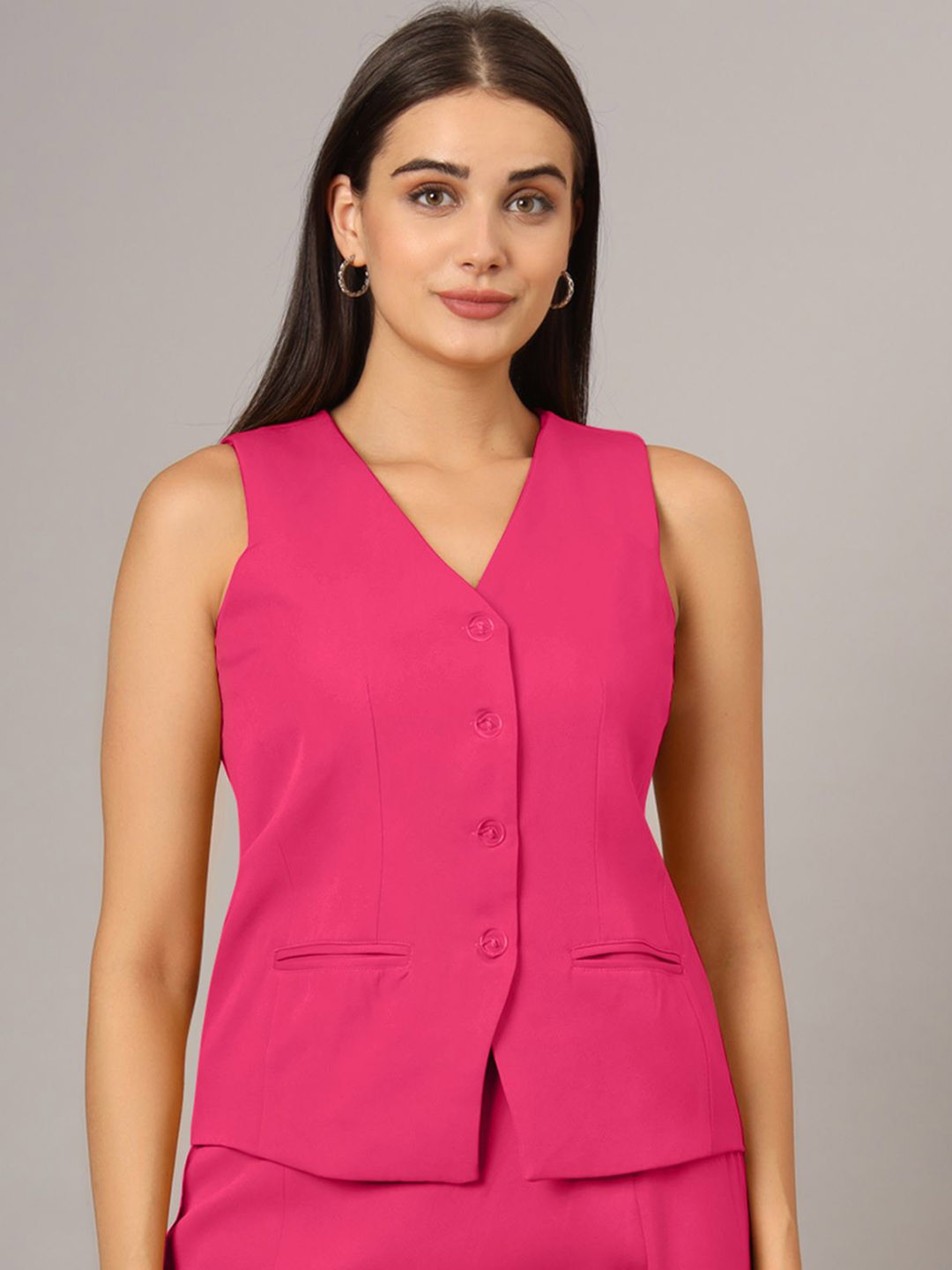 

BRINNS V-Neck Slim-Fit Waistcoat, Pink