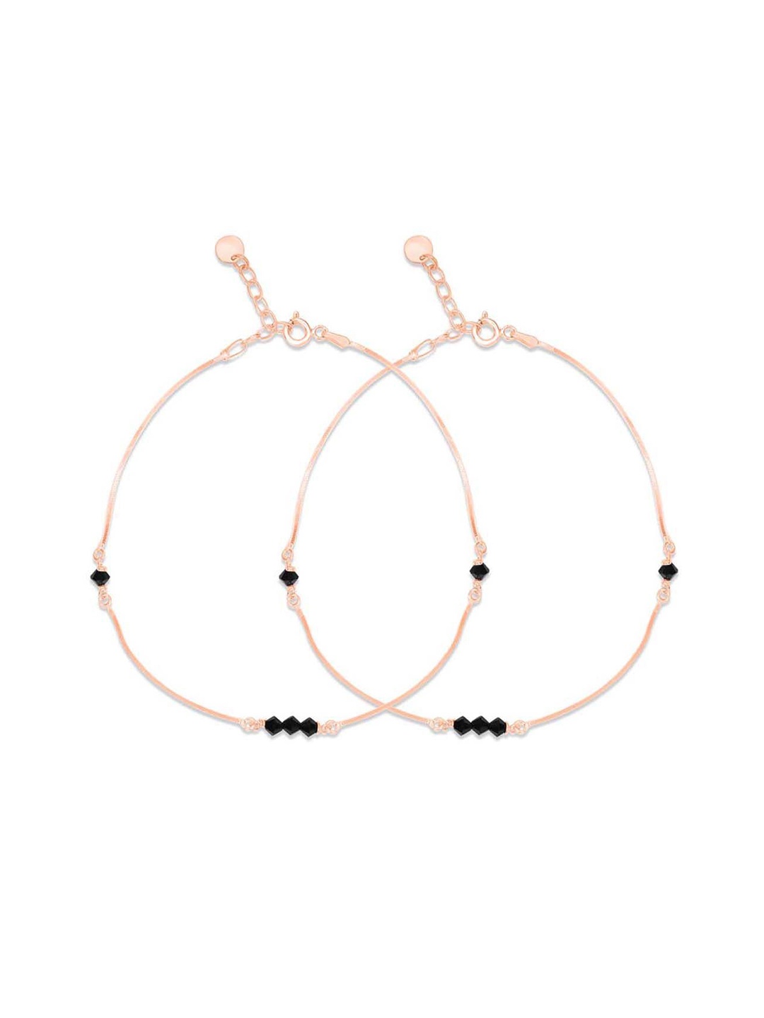 

Zavya Rose Gold-Plated Artificial Beads Anklet