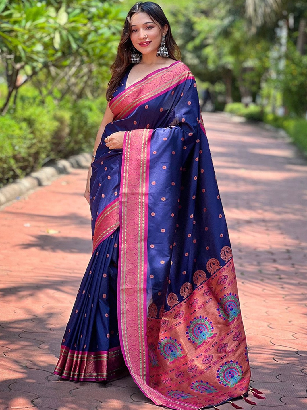 

Ishin Woven Design Paithani Saree, Blue