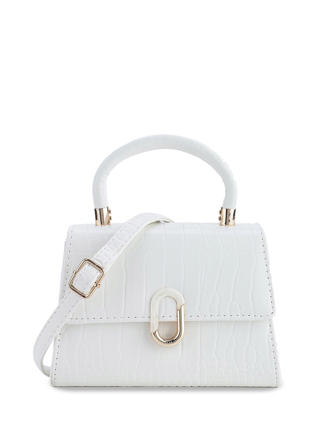 

IDA Women Textured PU Structured Satchel Handbags, White