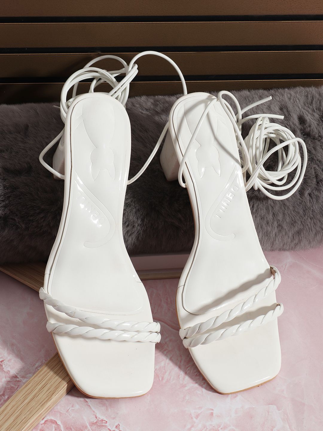 

Denill Women Solid Block Heel Sandals, White