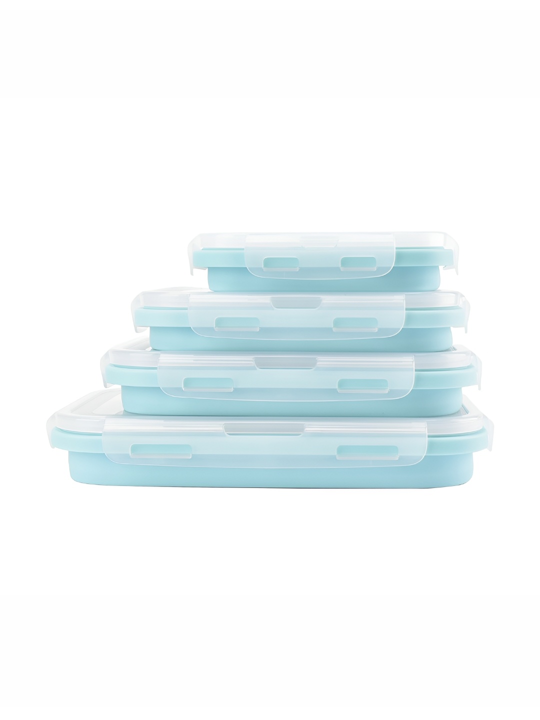 

Bagonia Blue & Transparent 4 Pieces Lunch Boxes With Airtight Lids