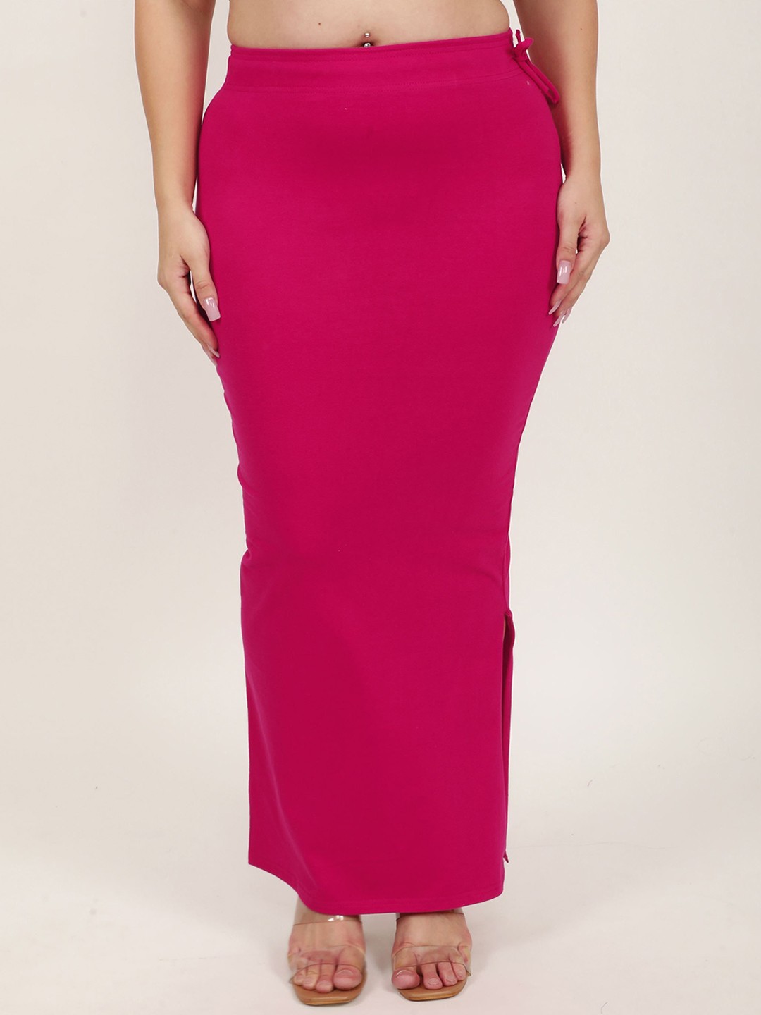 

DUNBERRY LONDON Luxe Premium Plus Size Cotton Lycra Seamless Design Saree Shapewear, Magenta
