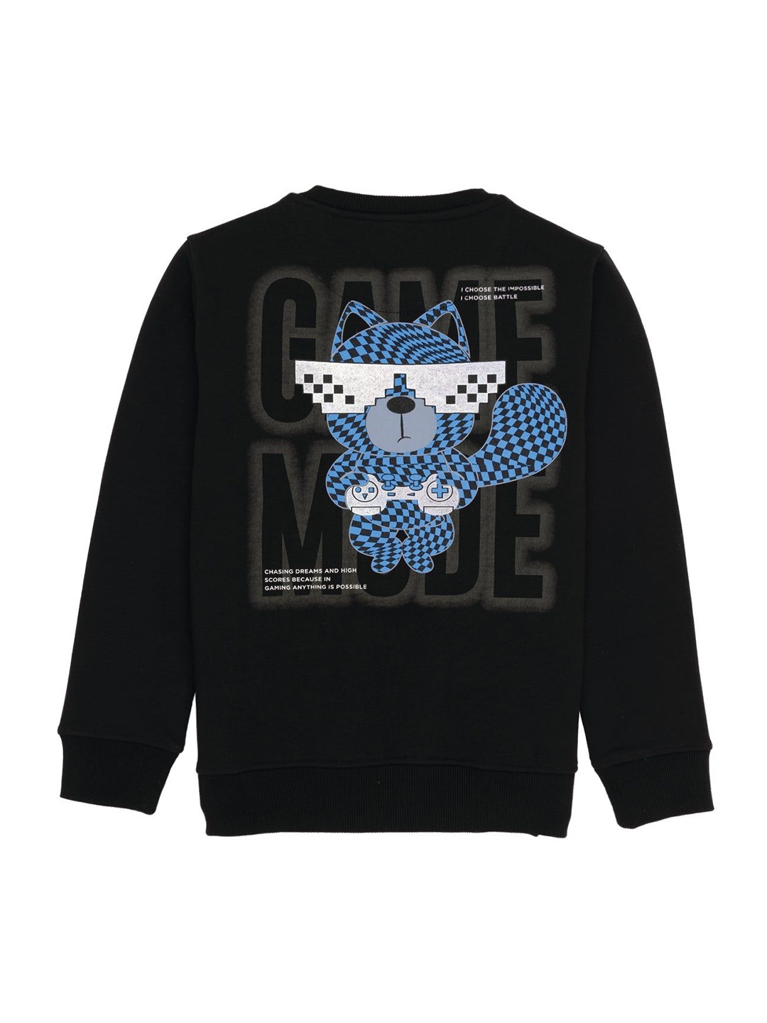 

Status Quo Boys Graphic Printed Round Neck Cotton Pullover Sweatshirt, Black