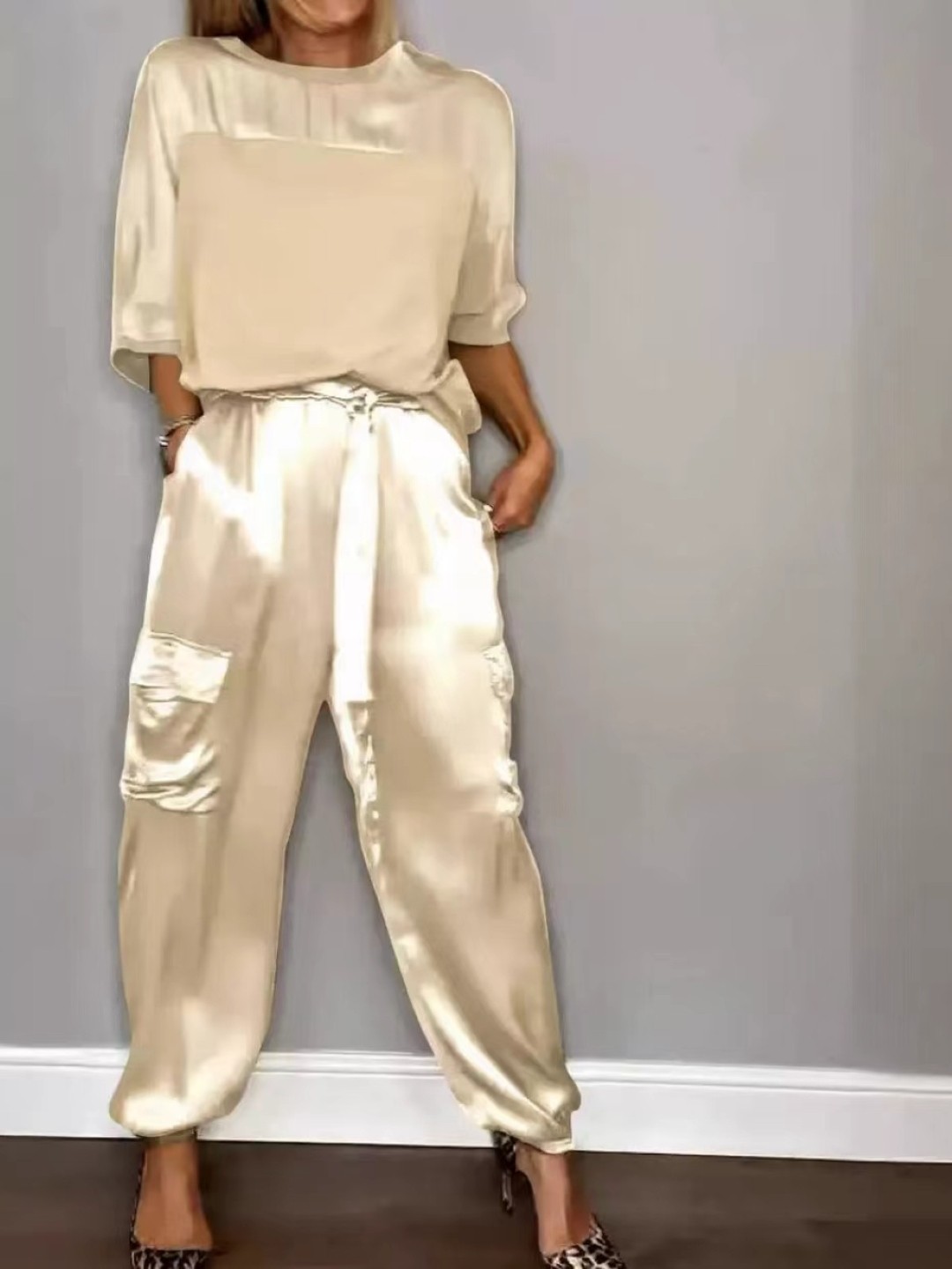 

KPOP Top & Pant Co-Ords Set, Cream