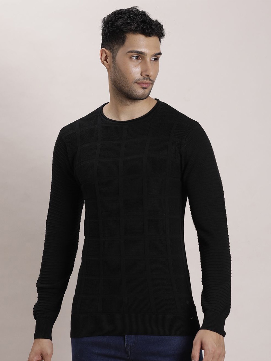 

Turtle Men Cable Knit Pullover, Black