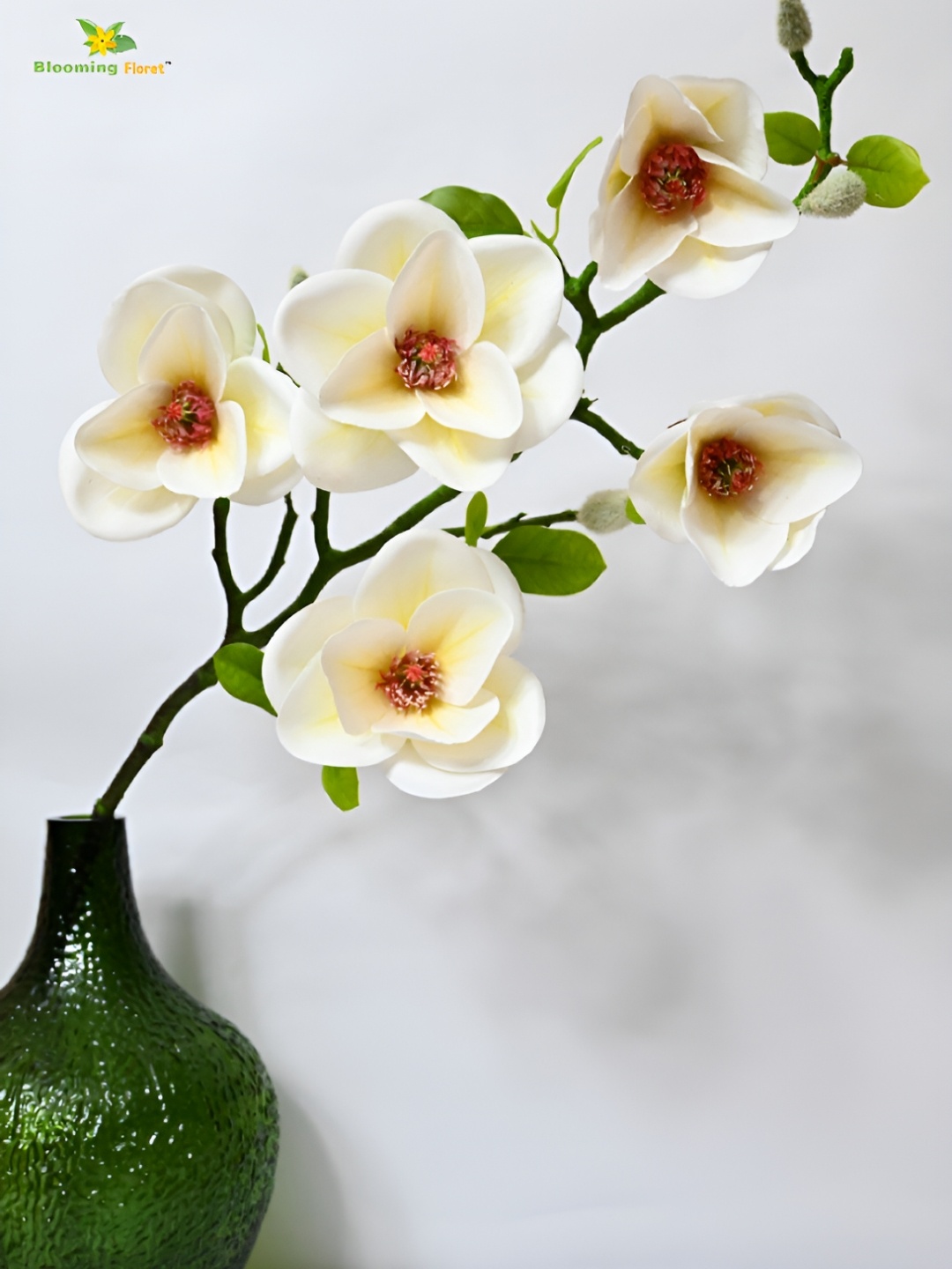 

Blooming Floret White & Green Magnolia Artificial Flower