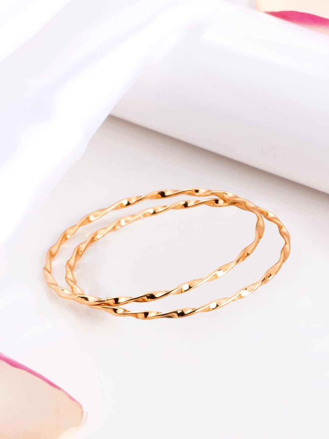 

Zavya Set Of 2 925 Sterling Silver Rose Gold-Plated Bangles