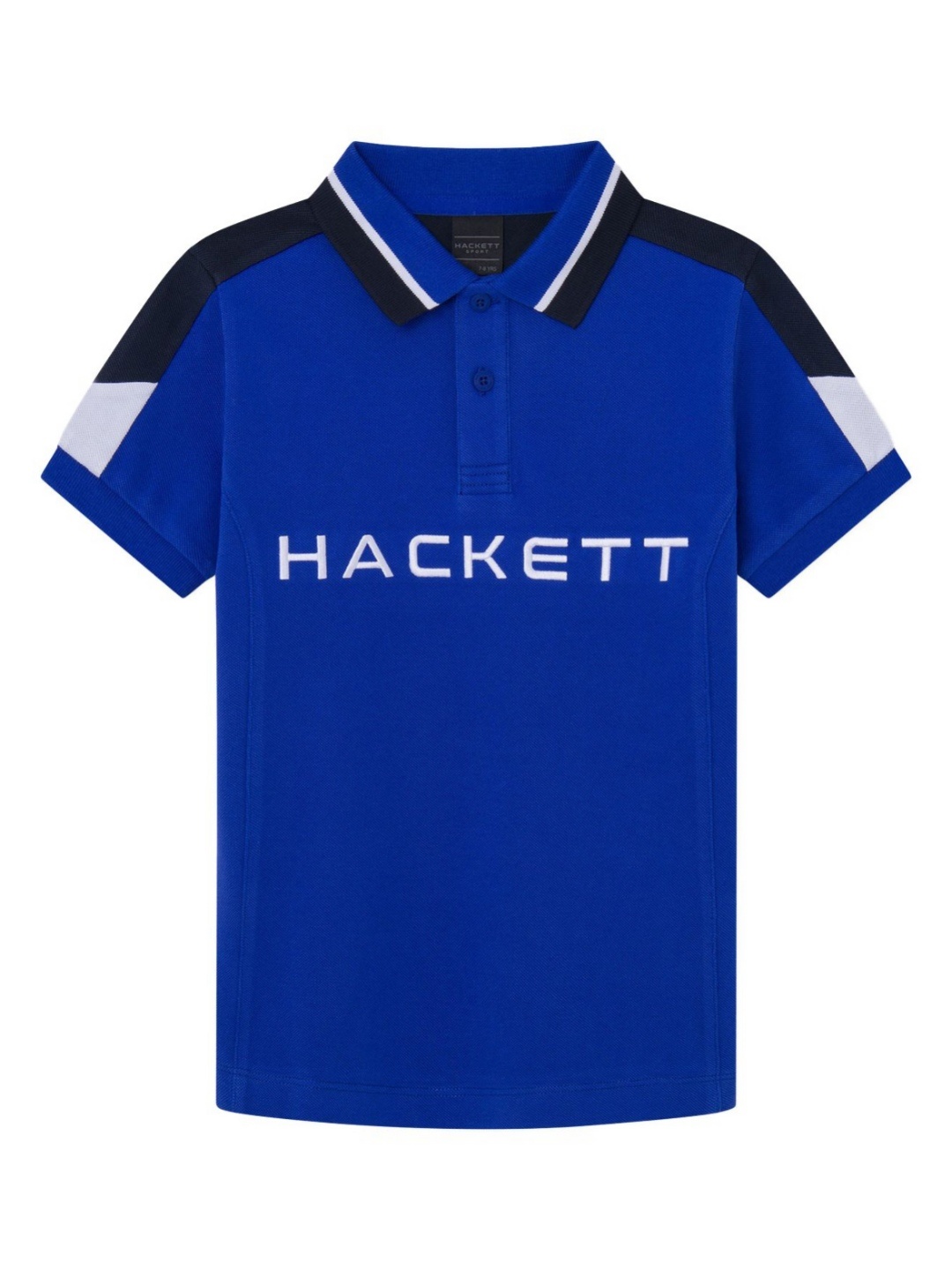

HACKETT LONDON Boys Colourblocked Polo Collar Cotton T-shirt, Blue