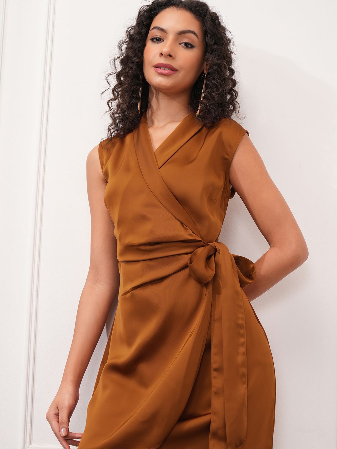 

ESPYR By Tokyo Talkies Women Mini Wrap Dress, Rust