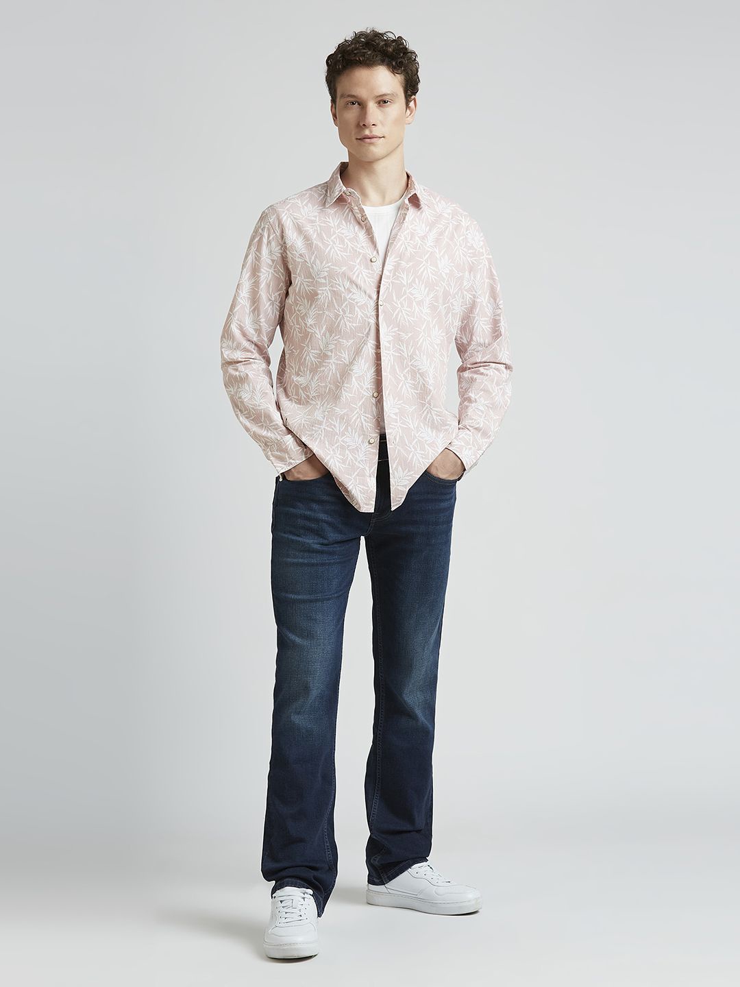 

Pepe Jeans Men Spread Collar Floral Printed Cotton Casual Shirt, Pink