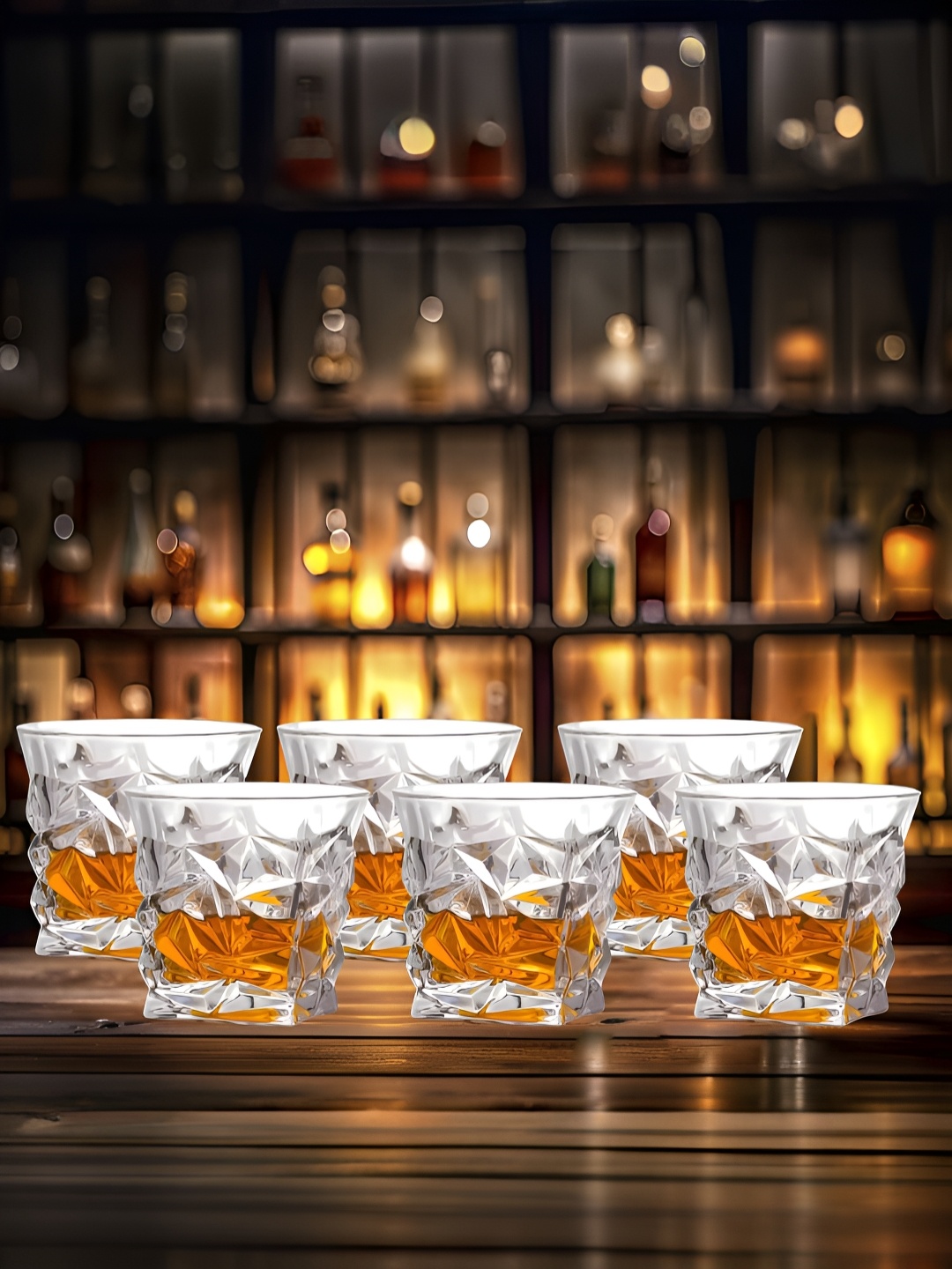 

The Better Home Transparent 6 Pieces Textured Whiskey Glasses 280ml