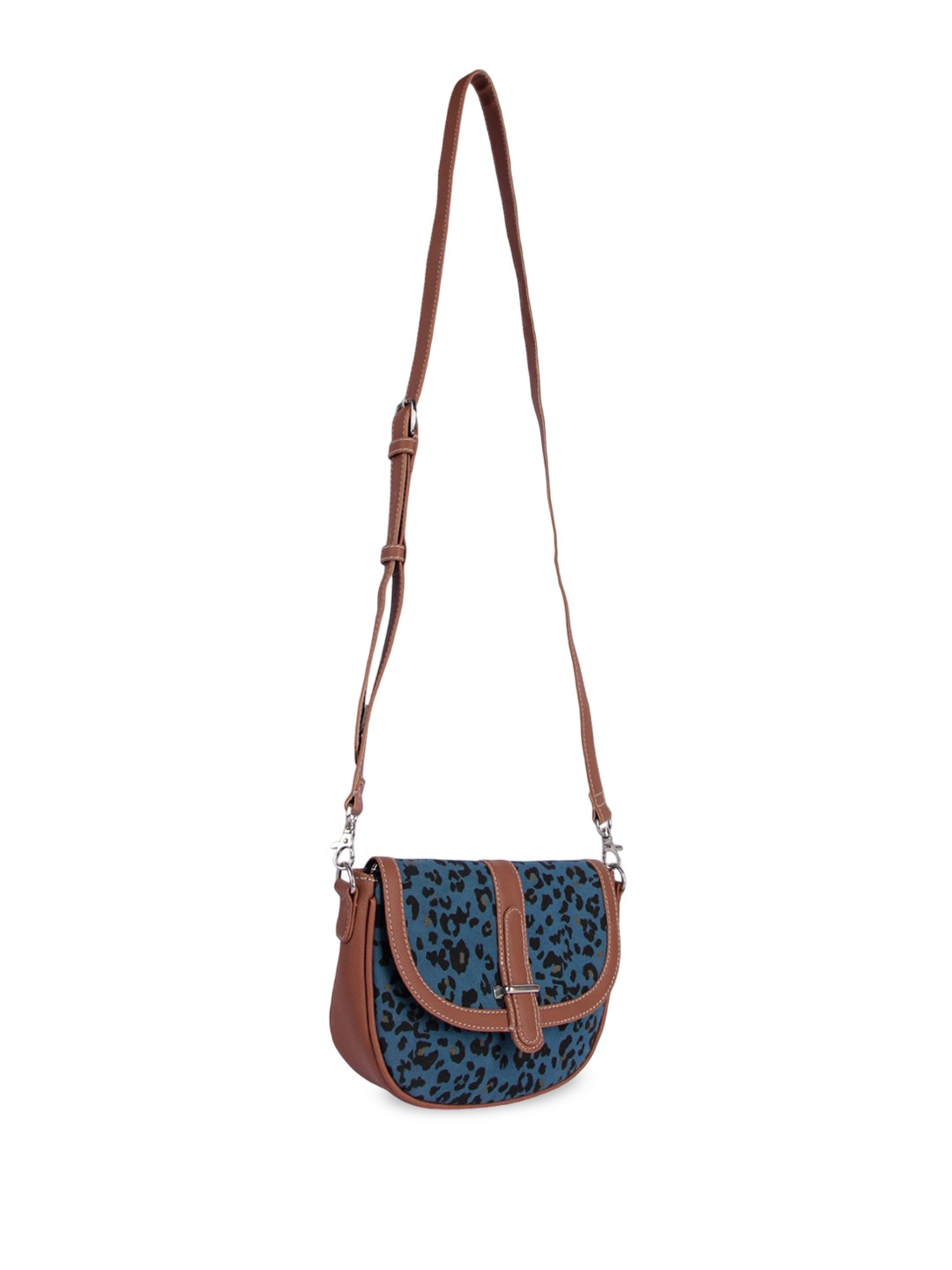 

DressBerry Women Animal Printed Structured Sling Bag, Blue