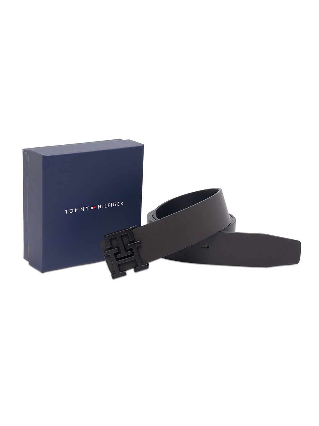 

Tommy Hilfiger Men Push Pin Leather Reversible Belt, Brown