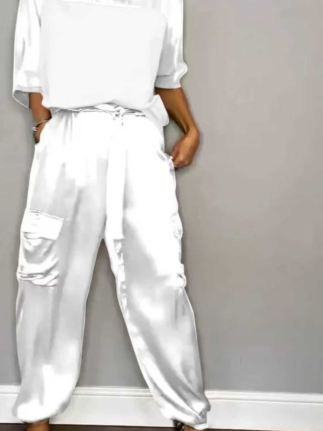 

KPOP Top With Trouser Co-Ords, White