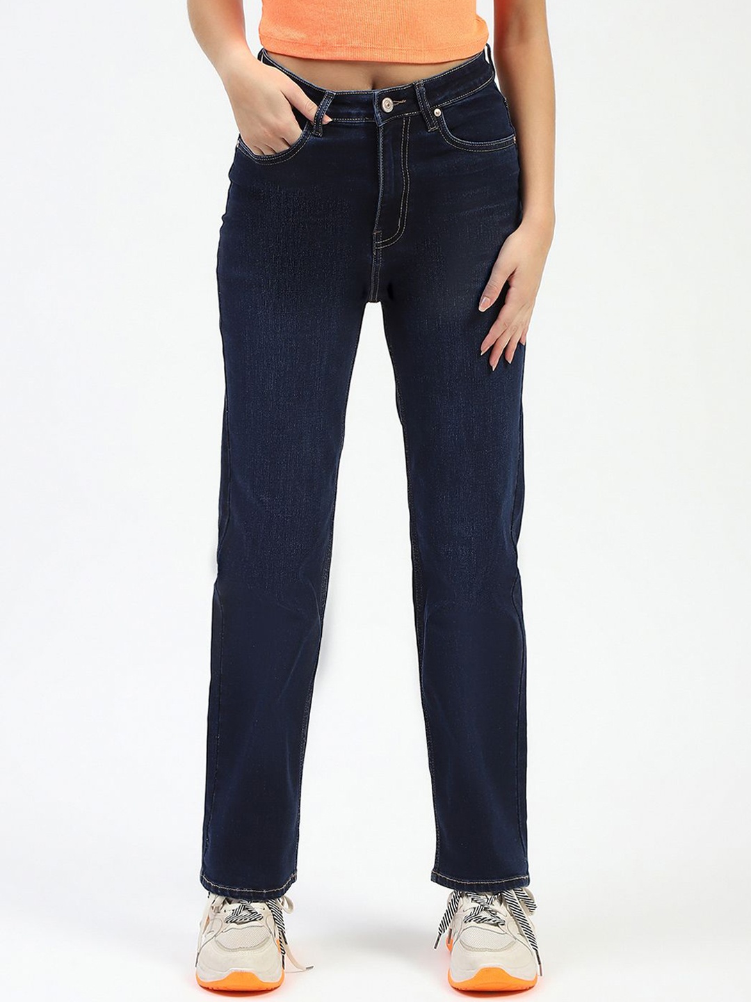 

Madame Women Straight Fit Jeans, Blue