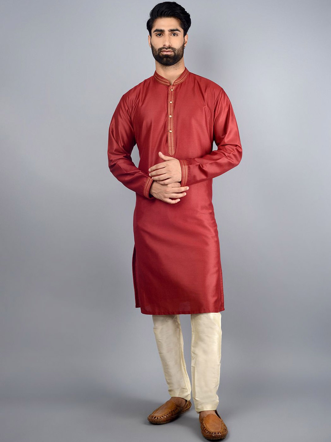 

azania Straight Kurta with Churidar, Maroon