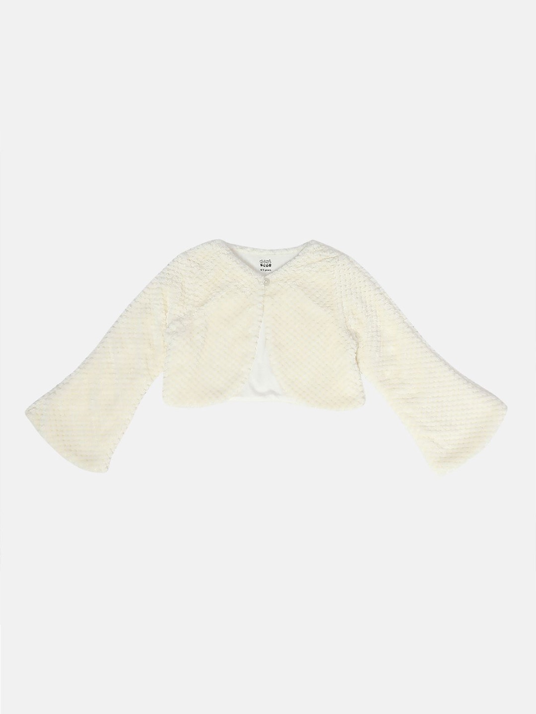 

MINI KLUB Girls Crop Button Shrug, Off white