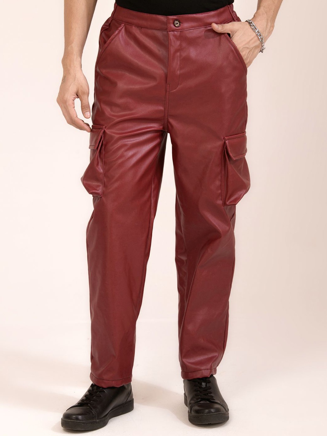 

BAESD Men Smart Cargos Trousers, Maroon