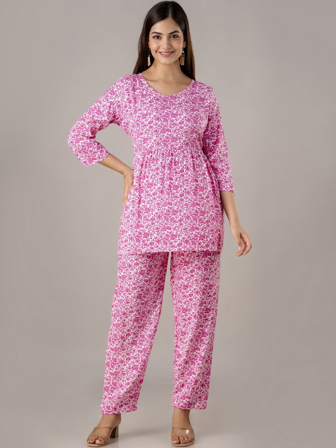 

TRENDSWILL Paisley Printed Tunic with Trousers, Pink