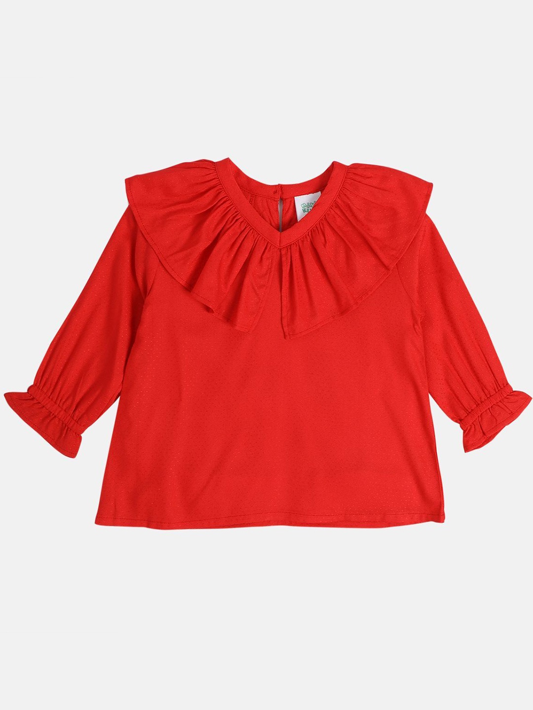 

MINI KLUB Girls Solid Round Neck Top, Red