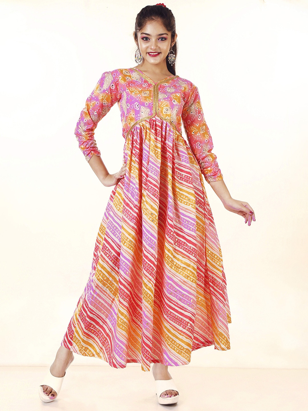 

KAARIGARI Floral Print Maxi Dress, Pink
